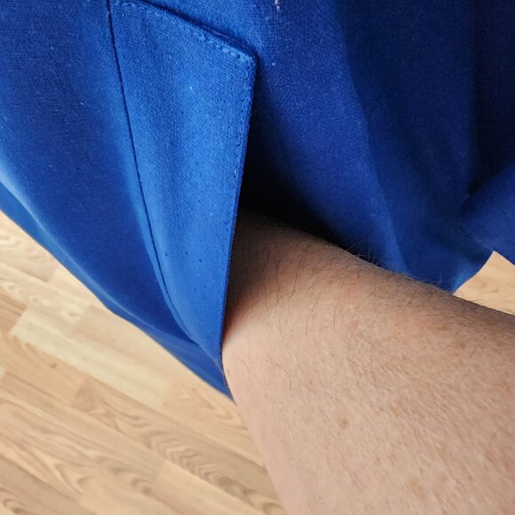 Vintage 80's Guy Laroche Paris Boutique Royal Blue Silk Sheath Dress W/Pockets - Picture 11 of 11